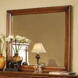  Dresser Beveled Mirror in Light Brown Finished Frame