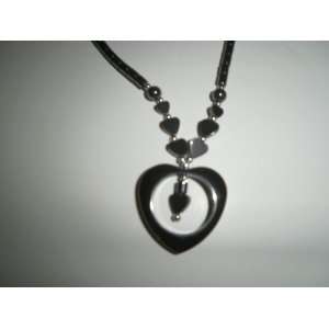  Hematite Magnetic Energy Necklace Heart Pendant 