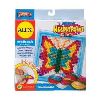 Alex Toys Simply Needlepoint Kits, 6 1/2 Inch by 6 1/2 Inch, Butterfly