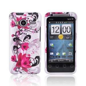   PINK FLOWERS WHITE Hard Case Cover For HTC EVO Shift 4G: Electronics