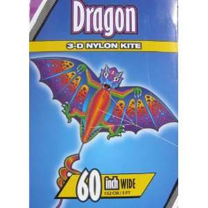  Dragon 3 D Nylon Kite 60 Wide Easy to Assemble Fun to Fly 
