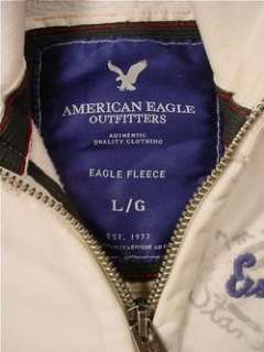 AMERICAN EAGLE Embroidered Eagle Fleece Track Jacket (Mens Large 