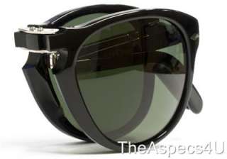 NWT PERSOL 714 SUNGLASSES 95/58 BLACK POL. SIZE 52 100% authentic and 