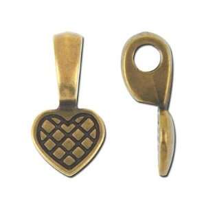  19.5mm Brass Oxide Heart Glue Pad Pewter Bails by 