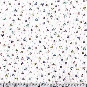  45 Wide Newton Tiny Hearts White Fabric By The Yard 
