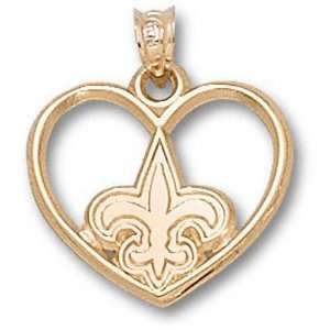  New Orleans Saints 14K Gold Logo Heart Pendant: Sports 