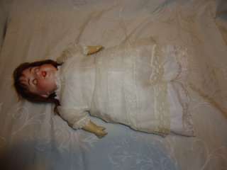 ANTIQUE GERMAN BISQUE HEAD DOLL CLOTH BODY DARLING FACE  
