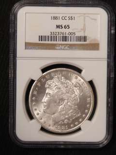 1881 CC NGC MS65 Morgan $1 Silver Dollar BU Gem Uncirculated Carson 