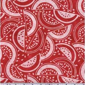  44 Wide Fruit Salad Batik Watermelon Red Fabric By The 