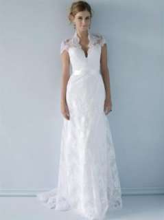 Lace white champagne wedding dress bride size custom  