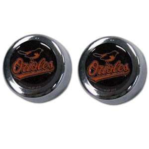   Licensed Baltimore Orioles License Plate Screw Caps Chrome: Sports