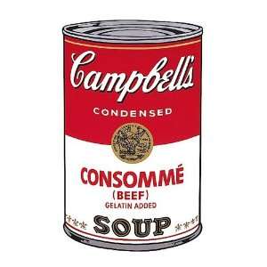 Campbells Soup I Consomme, 1968 Finest LAMINATED Print Andy Warhol 