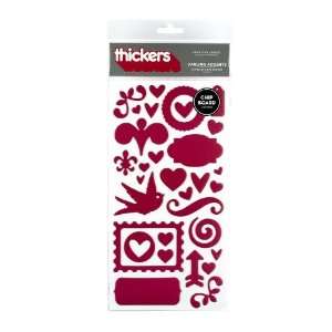  Thickers Chipboard Letters Darling Accents in Mulberry Red 