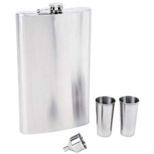   By Maxam® 4pc Giant Shot Stainless Steel Flask Set 