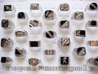 Wholesale lot of 25pieces Rhinestone Mans Silver rings  