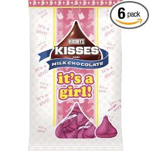 Hersheys Milk Chocolate Kisses, Its a Girl, 7 Ounce Packages (Pack 
