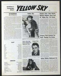 Gregory Peck YELLOW SKY 1948 Exhibitors Campaign Sheet  