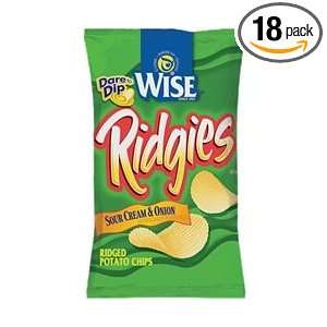 Wise Sour Cream and Onion Potato Chips, 3.25 Oz Bags (Pack of 18)