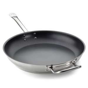   Stainless Steel Fry Pan with Aluminum Clad Bottom: Kitchen & Dining
