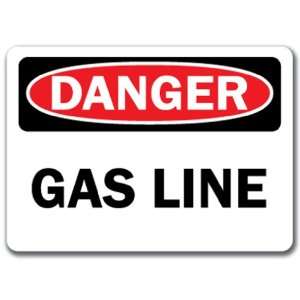  Danger Sign   Gas Line   10 x 14 OSHA Safety Sign
