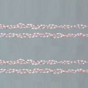  9 Pretty Pink Faceted Bead Twist Christmas Garland: Home 