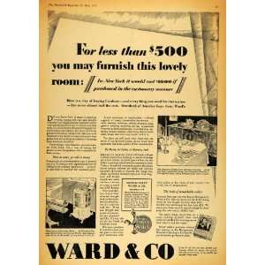  1929 Ad Montgomery Ward Home Furnishings Decor Pricing 