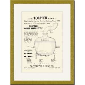   Framed/Matted Print 17x23, Toepfer Copper Brew Kettle: Home & Kitchen