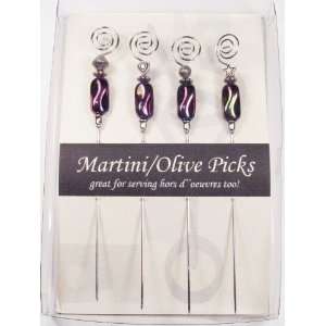 Dazzling Gourmet Martini Olive Picks with Glimmer Bead  