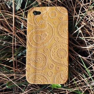 100% Real Wood Back Case Cover Teak Brown Bandana Design For Apple 