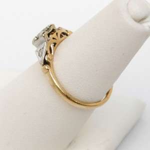 Vintage .2 ct Diamond Ring set in Yellow & White 14K Gold, size 5.5 