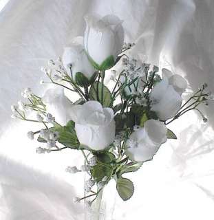 artificial flowers rose buds bush color white you get 1 rose bush