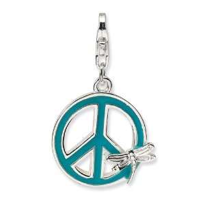  New Amore La Vita Sterling Silver Peace Sign Charm with Lobster 