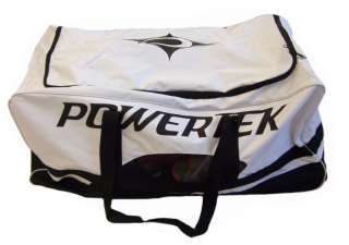 Powertek senior hockey wheeled goalie bag wheel white  
