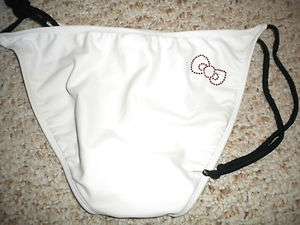   white Hello Kitty Sanrio logo bikini bottom swimwear NWT M  