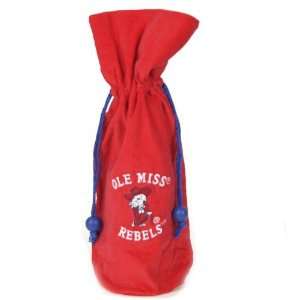   Mississippi Rebels Cardinal Velvet Wine Bottle Bag: Sports & Outdoors
