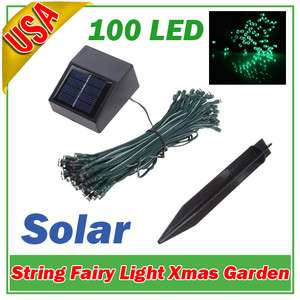 100 LED Solar String Light Garden Christmas Party Green  