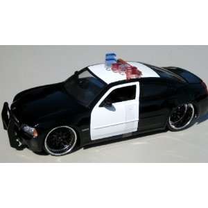  Jada 1/24 B&W Blank Dodge Charger Police Car: Toys & Games