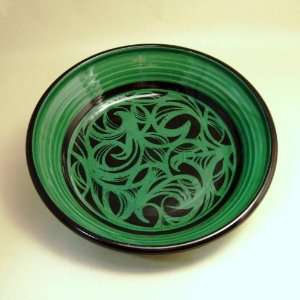  Green Celtic Pasta Bowl by Moonfire Pottery Kitchen 