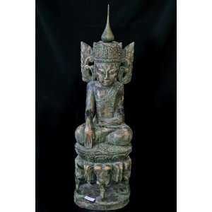  Cambodian Antique Reproduction Sitting Buddha statue 26 in 
