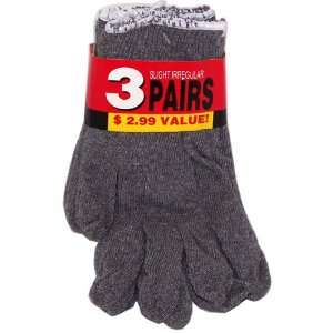  Grey 3 Pack Slight Irregular Knit Work Gloves Case Pack 12 