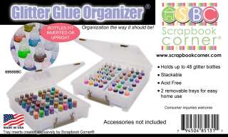 Stickles Glitter Glue Organizer Holds 48 Glue Bottles Inverted or 