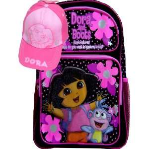    New Dora and Boots Black Backpack and Pink Cap Toys & Games