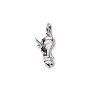  Outboard Motor Charm in White Gold Jewelry