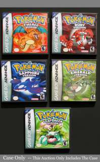 NEW *NO GAMES* Pokemon, Complete Set of Game Cases for Game Boy 