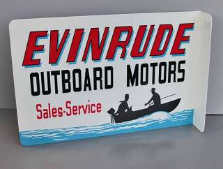 EVINRUDE OUTBOARD Sales and Service FLANGE SIGN Boat Motor reissue 