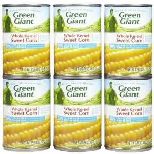 Green Giant Whole Kernel Sweet Corn, Low Sodium, 15 oz, 6 ct (Quantity 