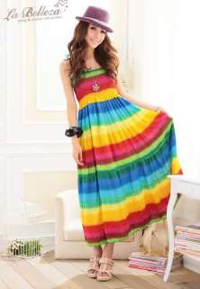   Womens Lovely Candy Color Braces Skirt Bohemian Dress 2 Color T510604