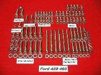 246pc Ford 429 460 Stainless Steel Hex Engine Bolt Kit  
