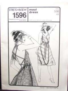 Stretch & Sew 1596 Halter Wrap Maui Dress Pattern Bust 30 44 