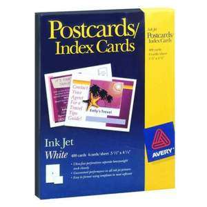 Avery Postcards 400 Inkjet Post Cards Index Stock New(Trusted Seller 